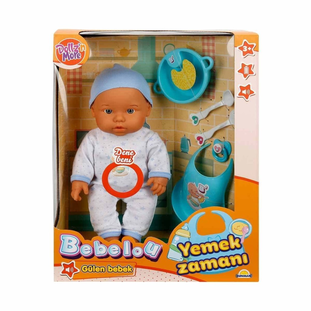 030021 NessiWorld Yemek Zamanı Sesli Bebek Seti 35 cm / +3 yaş