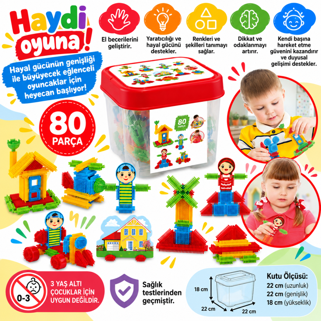 03316 Kaktüs Blokları 80 Parça