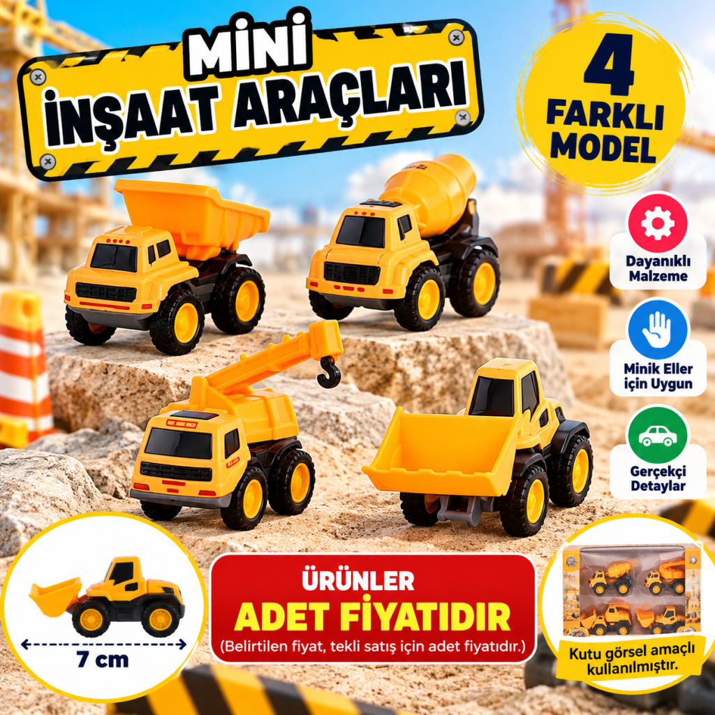 0783-221 Küçük Boy İş Makineleri(adet Fiyatıdır)