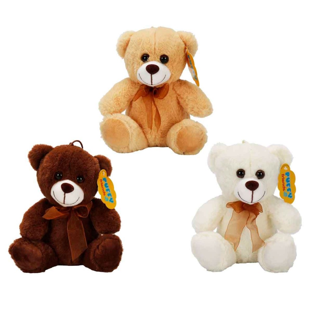 0998 Peluş Ayı Oturan Kurdeleli 21CM 2R