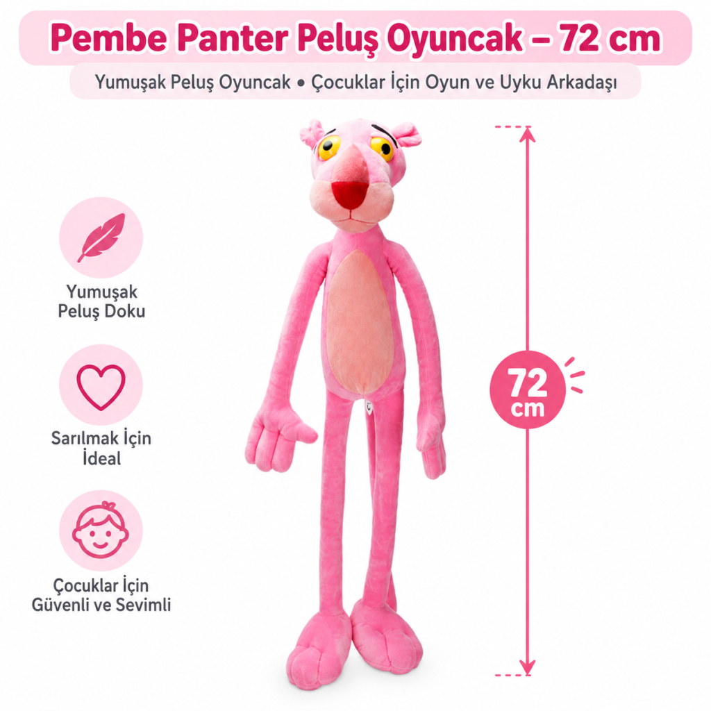 1003101 PELUŞ AYAKTA 72CM PINKP (ADET FİYATIDIR)