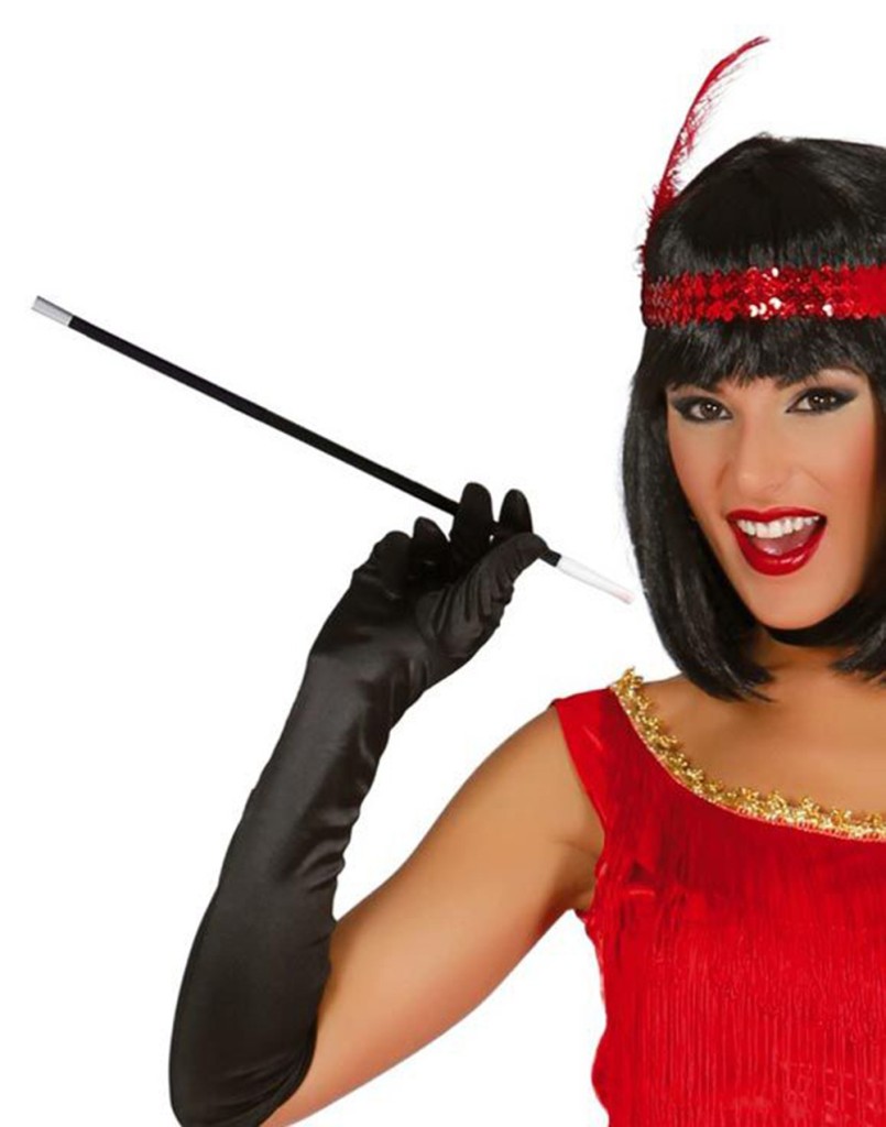 Gatsby Kadın Aksesuar Seti – Kırmızı Charleston Saç Bandı ve Sigaralık