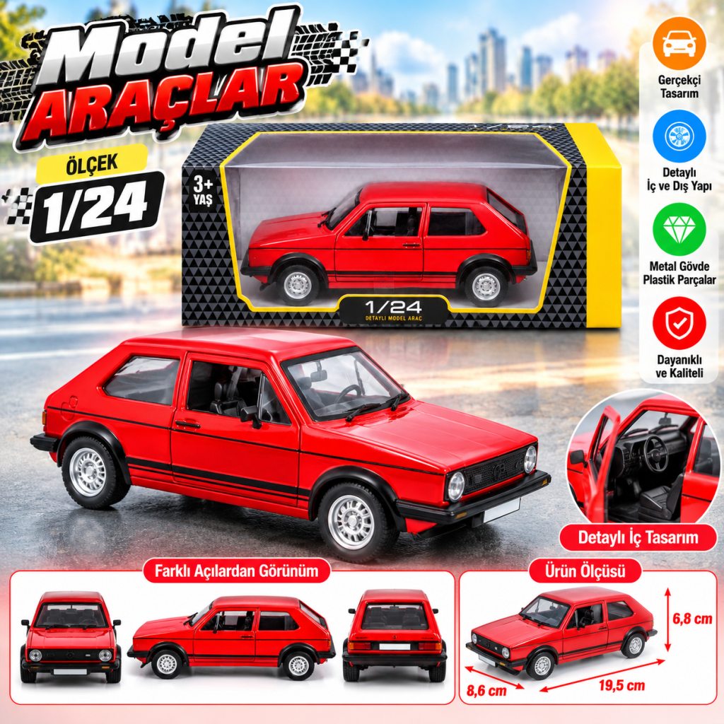 21089 1:24 Model Araç Mk1 Gtı adet fiyatıdır
