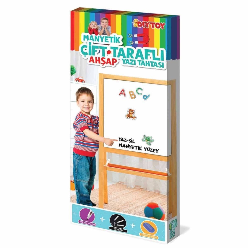 2195 Ayaklı Çift Taraflı Manyetik Ahşap Yazı Tahtası