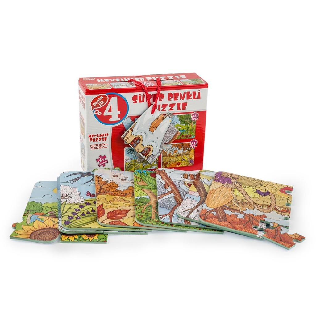 2488 Mevsimler Süper Renkli Puzzle 4LÜ
