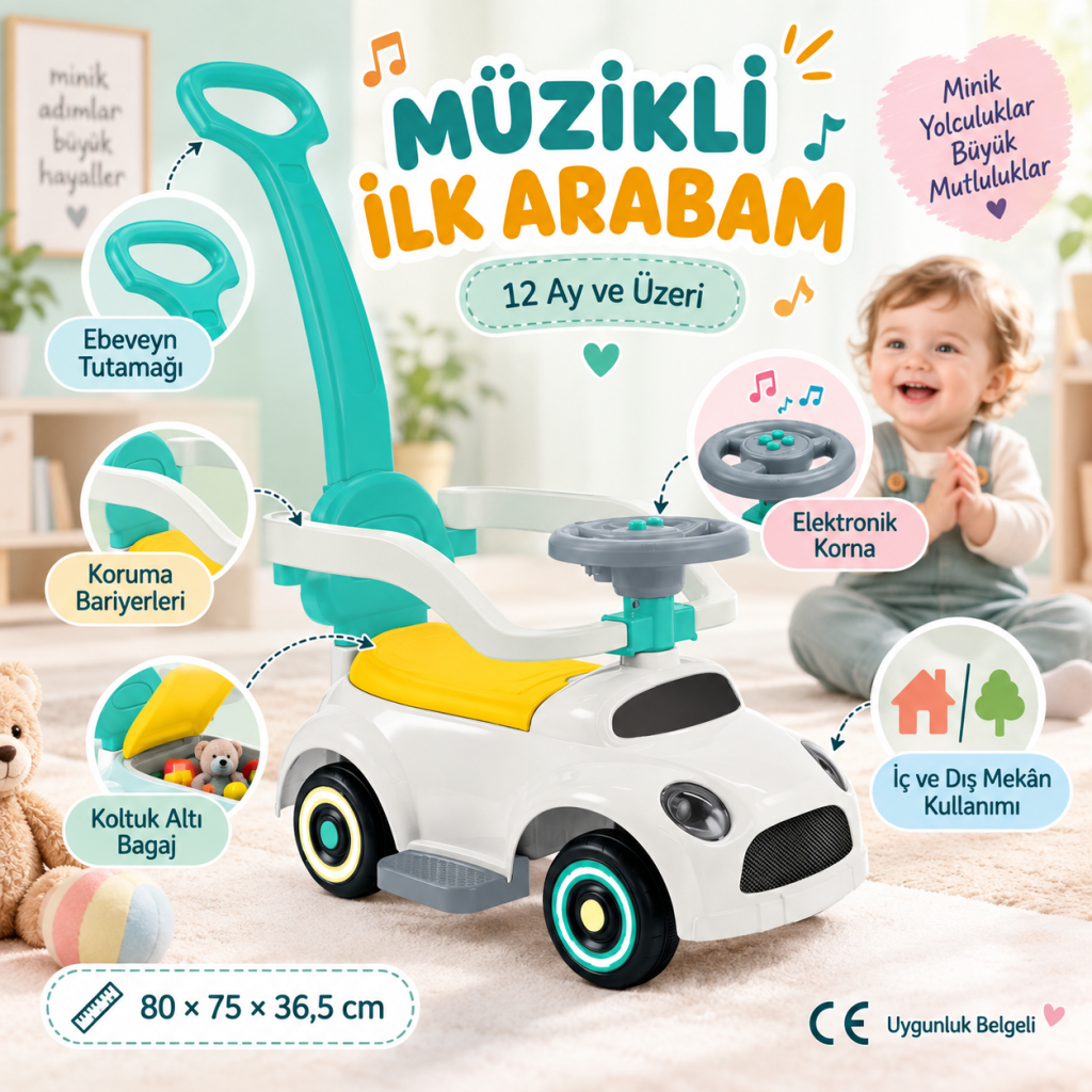 2636 Rıde On Push Car