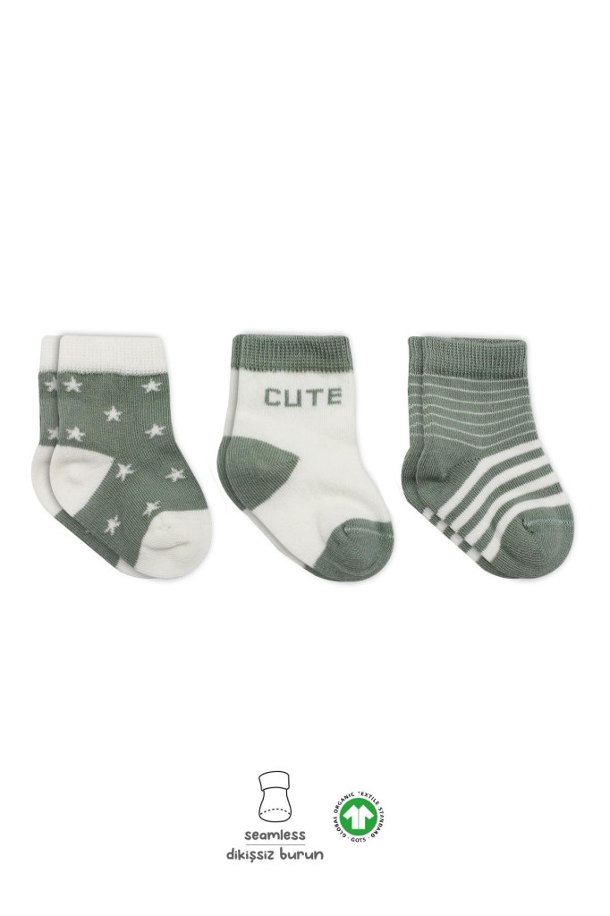 3'Lü Penye Cute Stars Soket Çorap BS10115 Nil