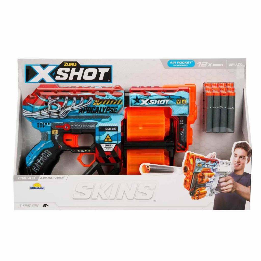 36517 X-Shot Skins Dread 12 Mermili Sünger Dart Atan Silah 31 cm-NessiWorldman