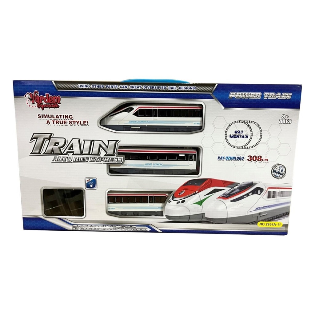 40PCS Işıklı 308CM Hızlı Tren Set