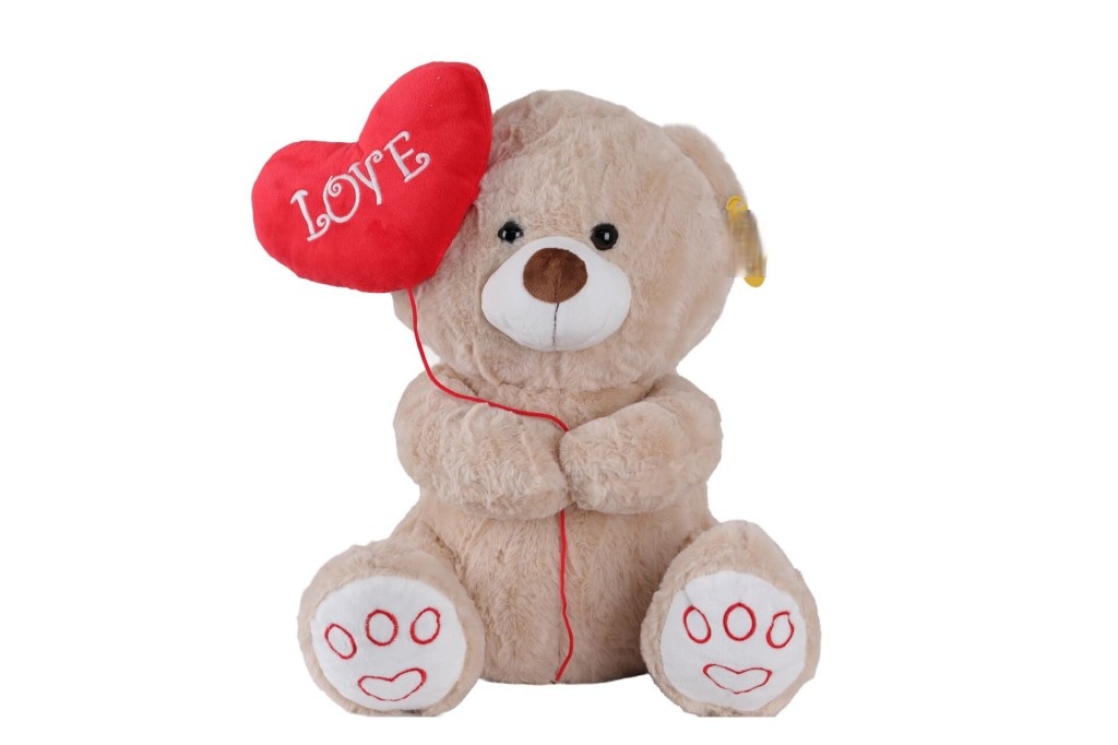 4740 Sk Peluş Ayı Kalpli Balonlu 40CM 2R