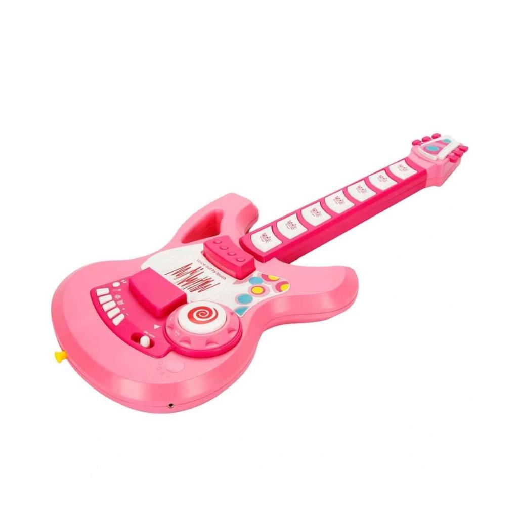 4933 Gitar Fonk Tuşlu Askılı Pembe Sesli