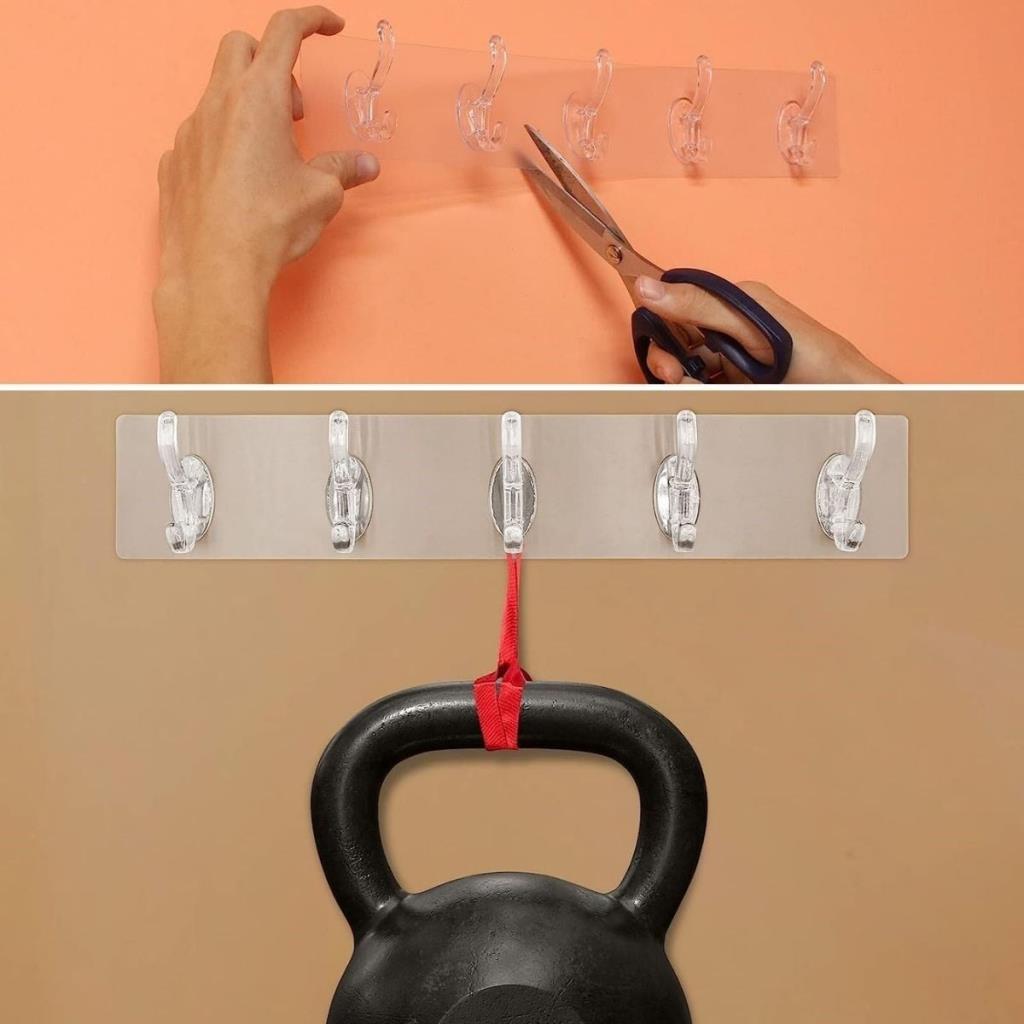 5'li Güçlü Yapışkanlı Şeffaf Duvar Askısı Banyo Mutfak Düzenleyici Pratik Askılık (adet fiyatıdır)