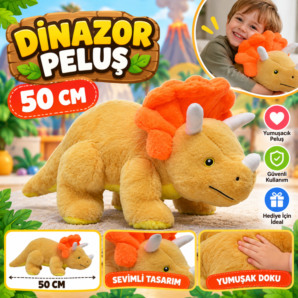 50 Cm Dinazor Peluş