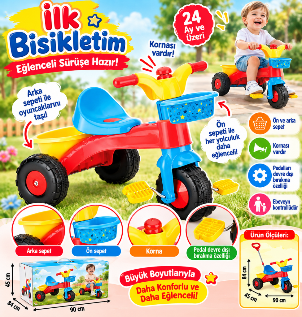 7007 İlk Bisikletim Tutamaklı