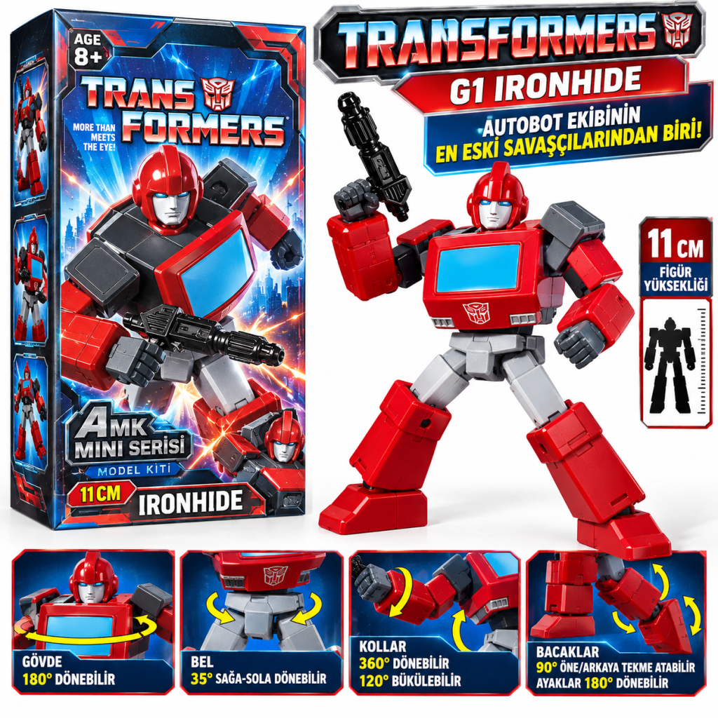 75321 Figür Transformers Amk Mını Serıes WAVE3 G1 Ironhıde Trns