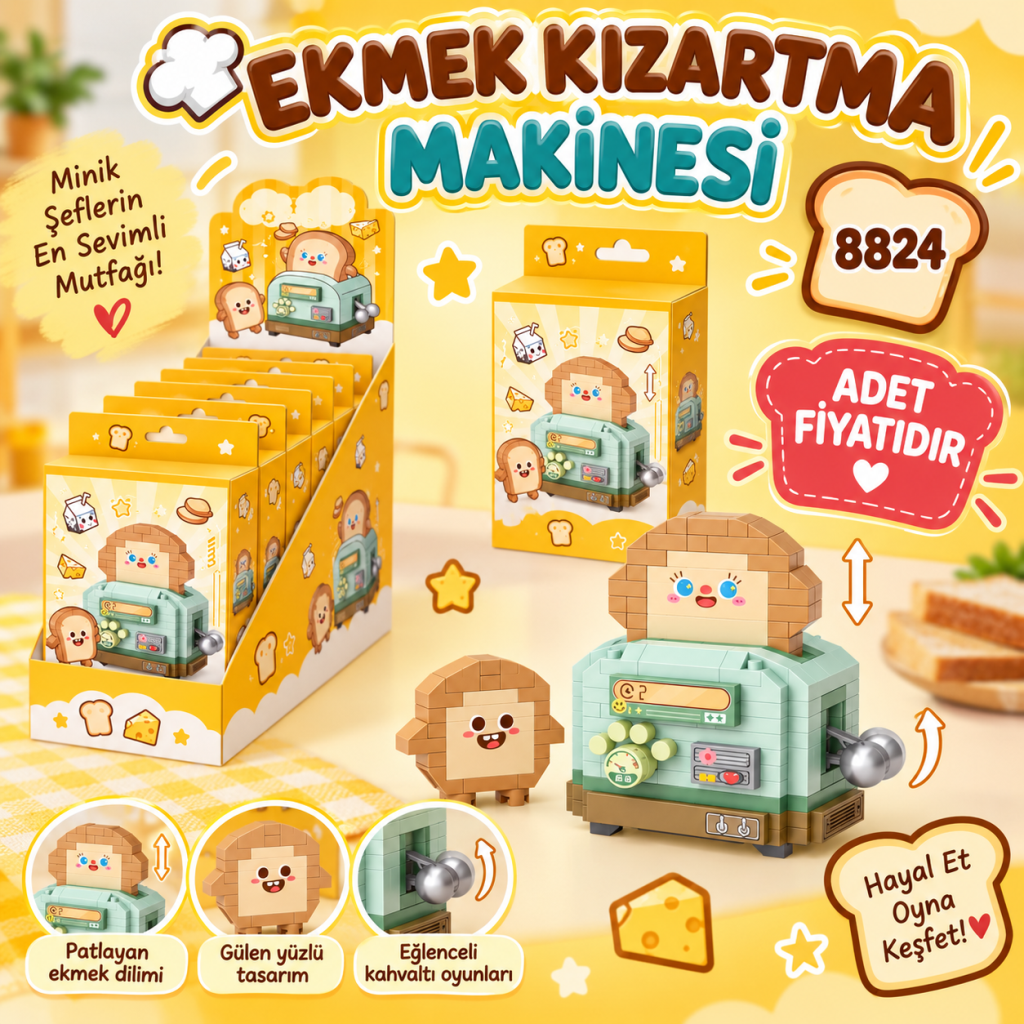 8824 EKMEK KIZARTMA MAKİNASI MODEL 230 PARÇA BLOCK OYUNCAK