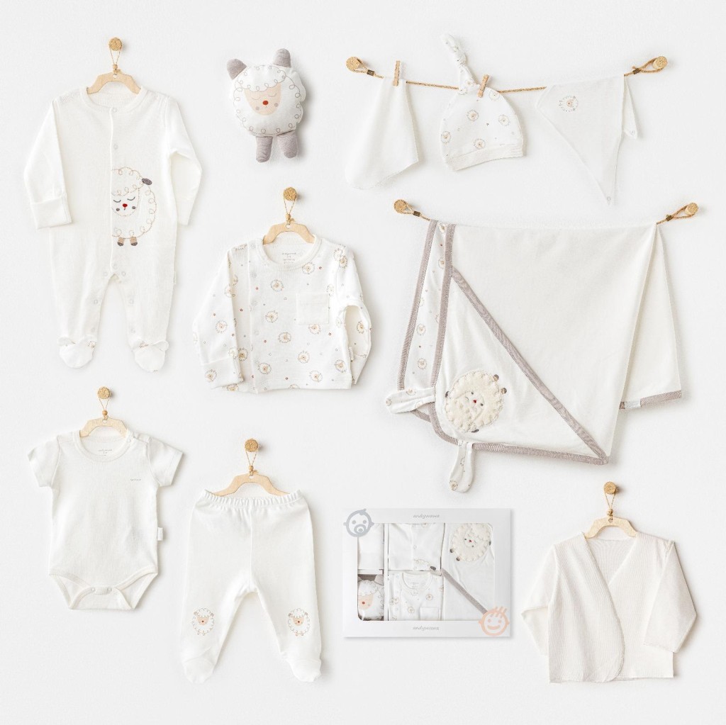 AC25561 Newborn Set Tinny Ships 10'Lu Hastane Çıkışı Ekru