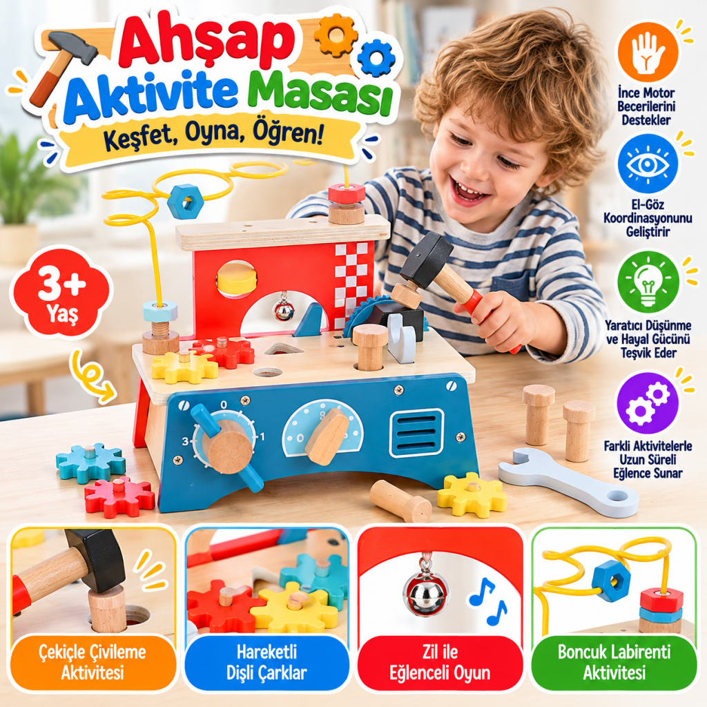 Ahşap Aktivite Masası