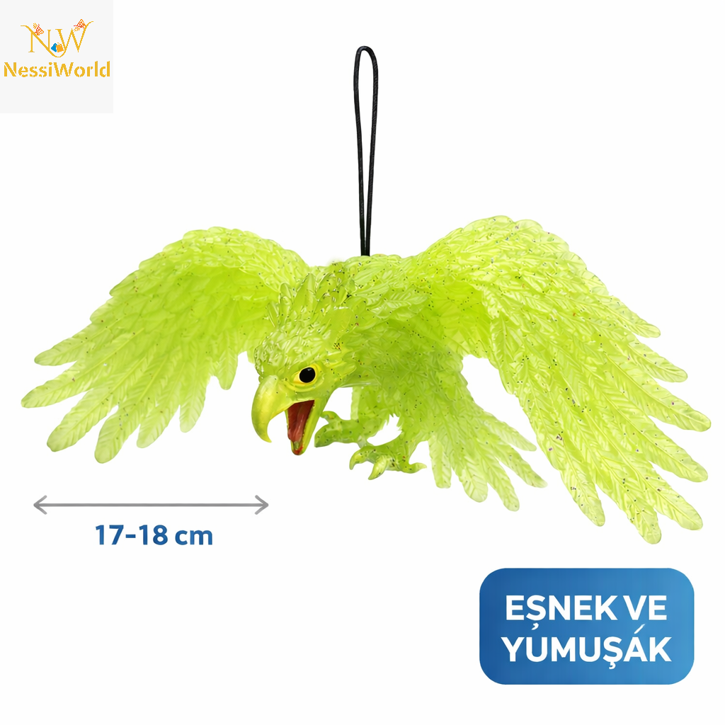 Asılabilir Lateks Kartal Dekor Süsü Yeşil 17-18 cm