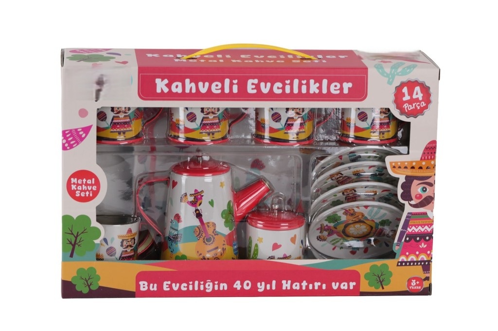 ATF-996-7A-10A 14 PARÇA DESENLİ METAL ÇAY SET
