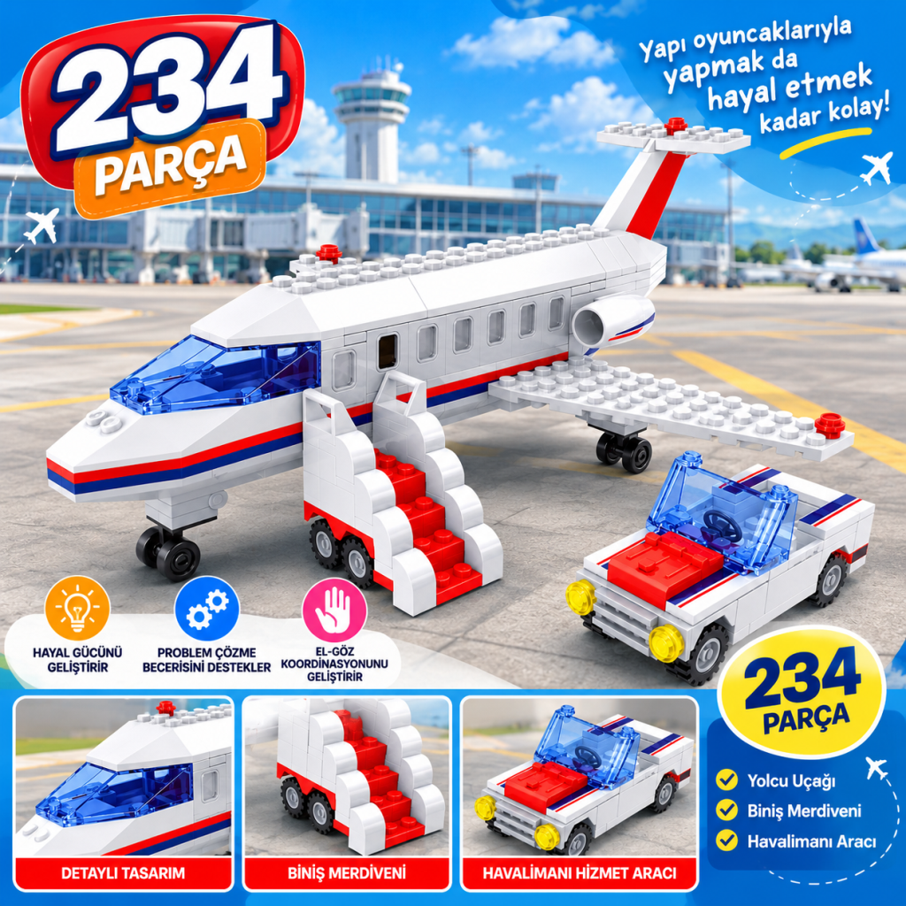 City Özel Jet Uçağı Seti  Parça