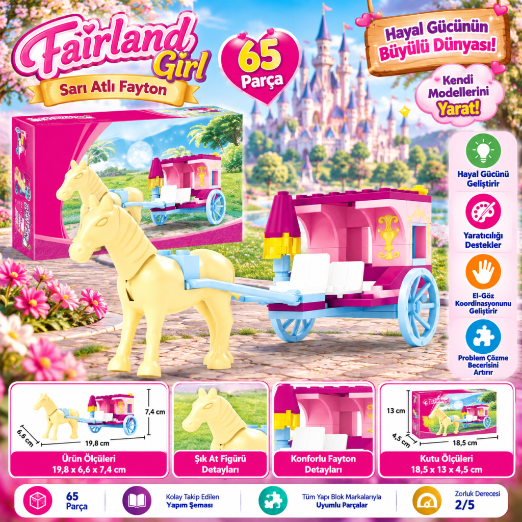 Fairland Girl  Parça Sarı Atlı Fayton