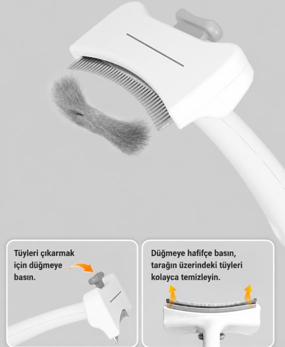 Basmalı Metal Uçlu Evcil Hayvan Tüy Toplama Tarağ