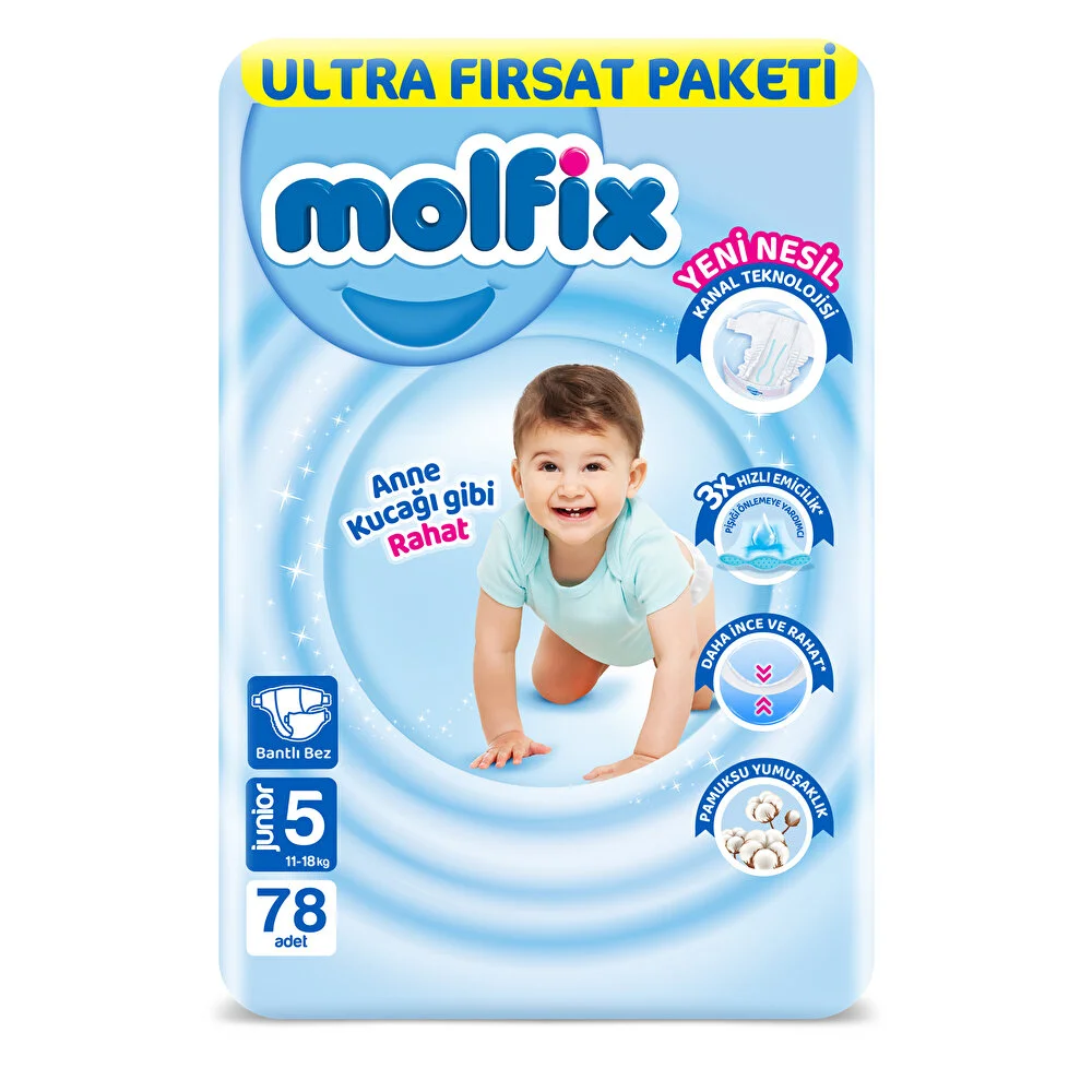 Bebek Bezi Ultra Fırsat Paketi 5 Beden 11-18 Kg 78 Adet