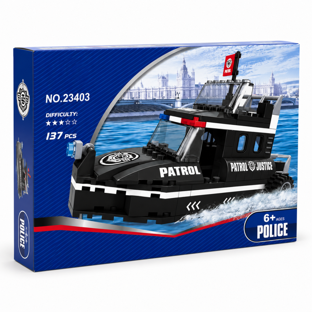 23403 POLİS SETİ 133 PARÇA MİNİ  POLİS BOTU