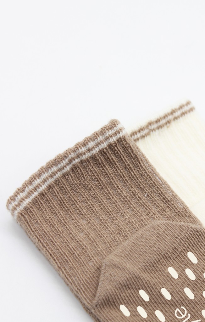 Çemberli Basic Penye Kaymaz Soket Çorap 2li 10146 Kahve