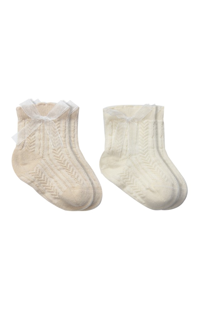 Fiyonklu Penye Soket Çorap 2li 10149 Bej