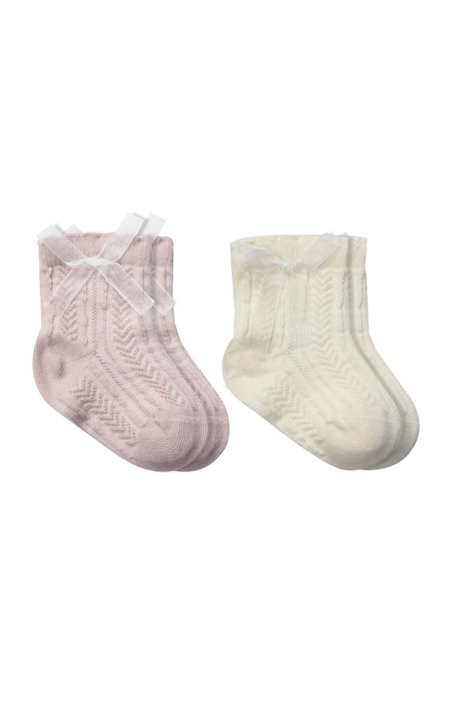 Fiyonklu Penye Soket Çorap 2li 10149 Lila