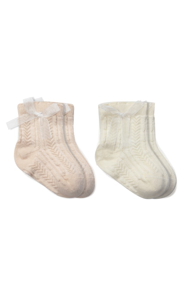 Fiyonklu Penye Soket Çorap 2li 10149 Somon