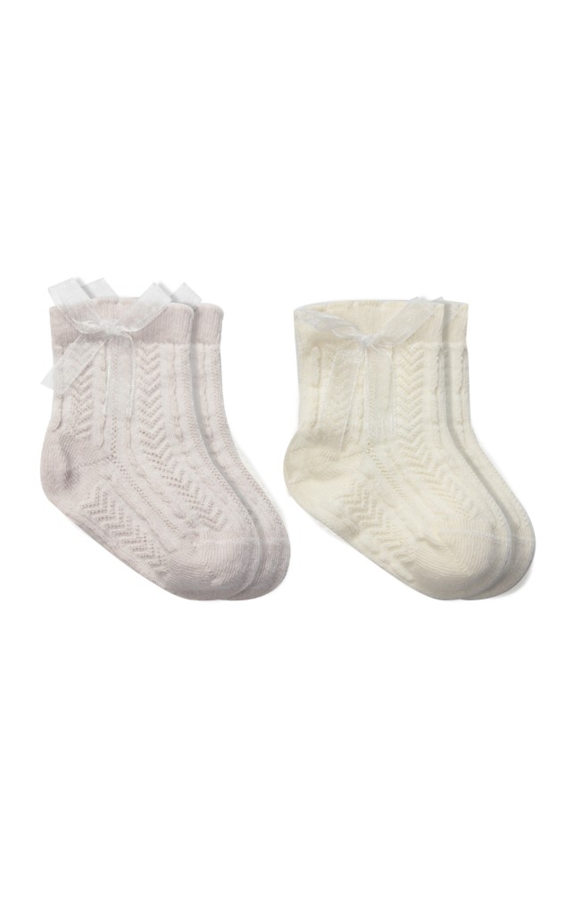 Fiyonklu Penye Soket Çorap 2li 10149 Taş