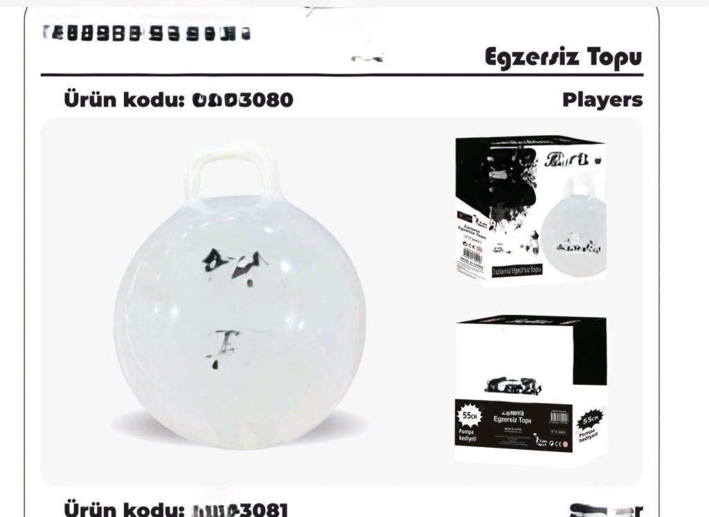 3080 Siyah Beyaz Zıp Zıp Top
