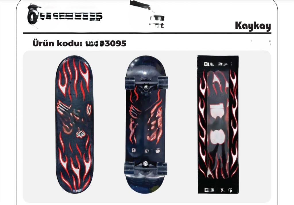 3095 Siyah Beyaz Kaykay