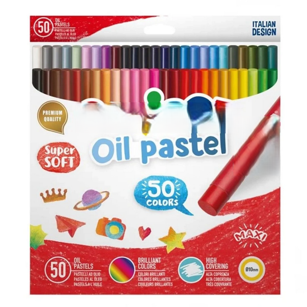 Yağlı Pastel Boya Maxi Paket 50'Li