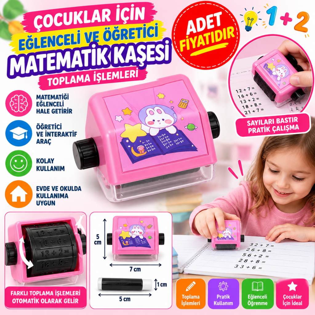 Çocuklar İçin Eğlenceli Ve Öğretici Matematik Toplama İşlemleri Kaşesi (adet fiyatıdır)