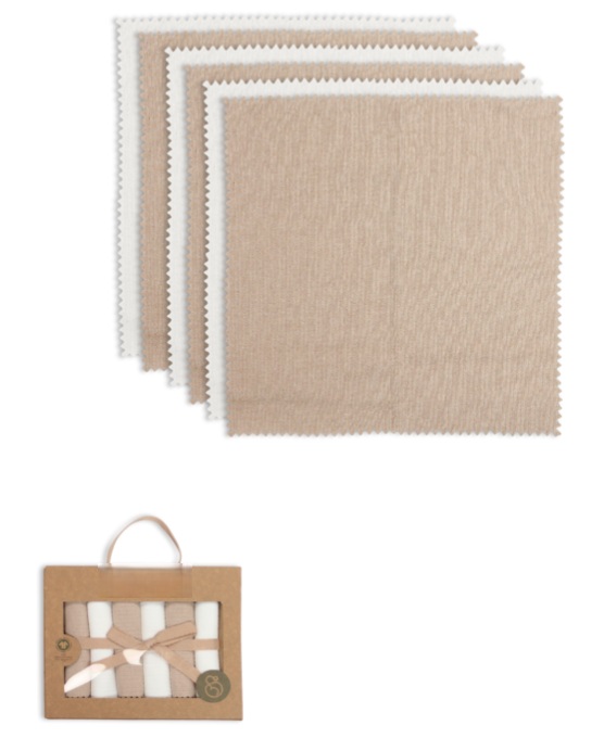 Colours Kutulu 6lı Penye Mendil 20x20 90161 Ekru Kahve