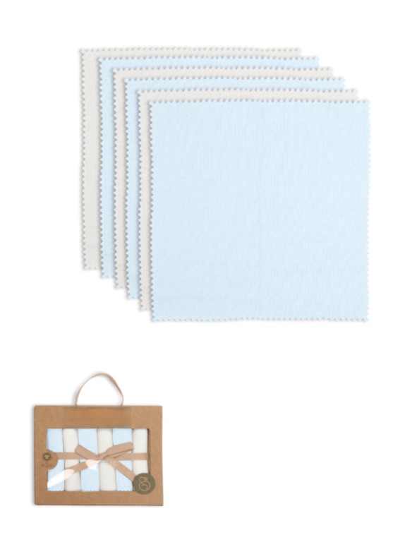 Colours Kutulu 6lı Penye Mendil 20x20 90161 Ekru Mavi
