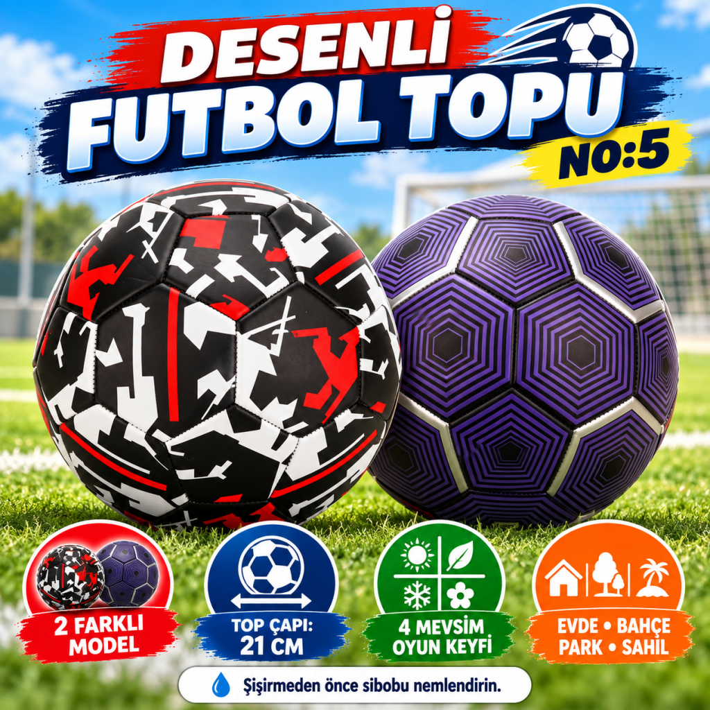 Desenli Futbol Topu No:5