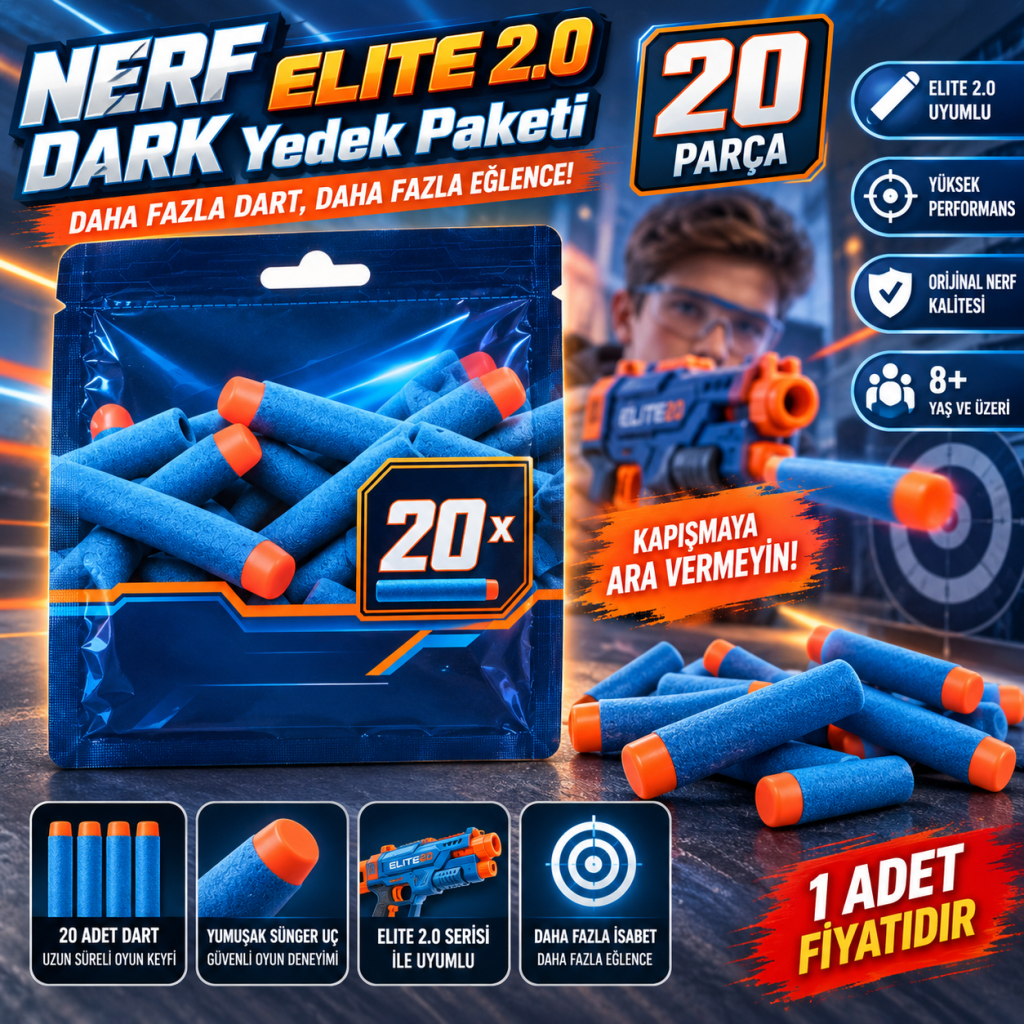Elite 2.0 Dart 20li Yedek Paket F0040 (adet fiyatıdır)