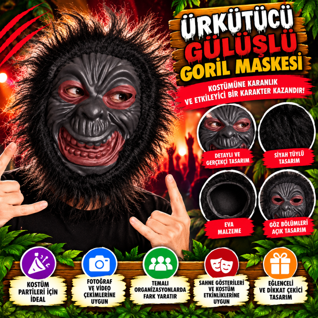 Eva Goril Maskesi – Ürkütücü Gülüşlü Goril