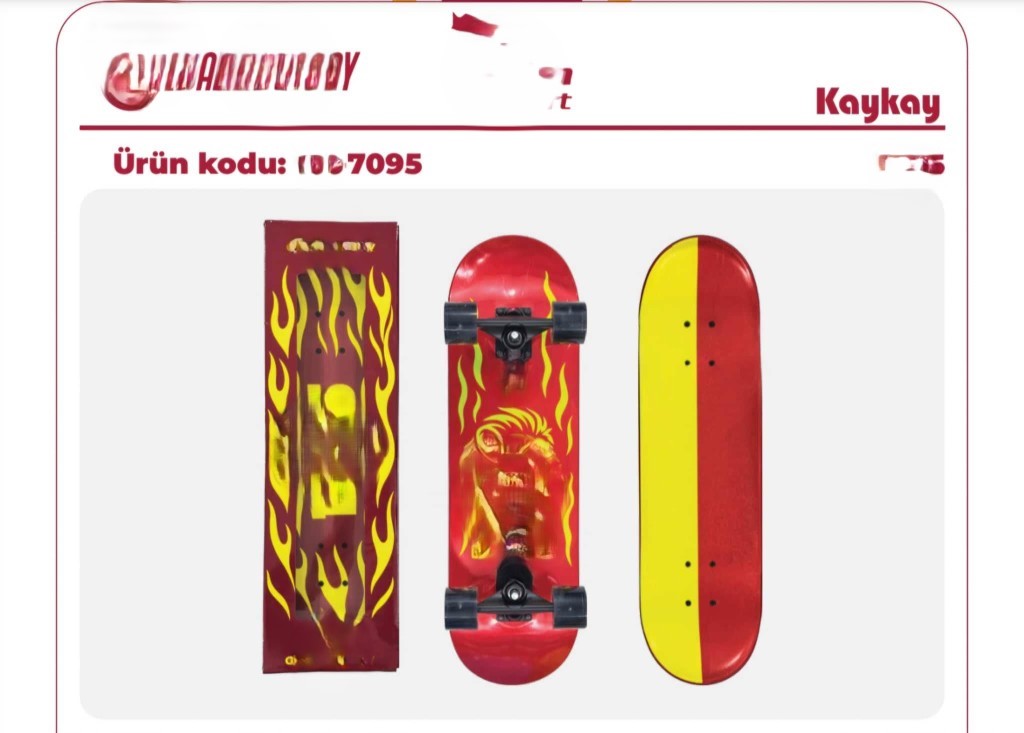 7095 Sarı Kırmızı Kaykay