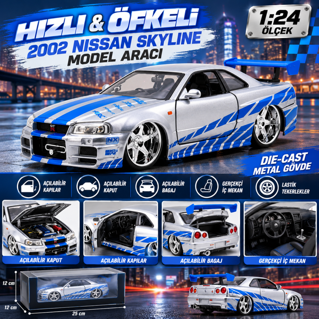 Hızlı & Öfkeli 2002 Nissan Skyline Model Aracı