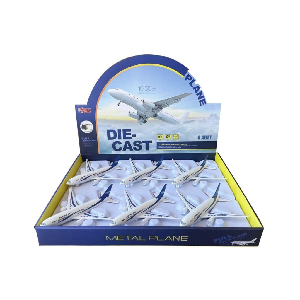 HW-180 2830 Blue Cb Işıklı Sesli Metal Yolcu Uçağı