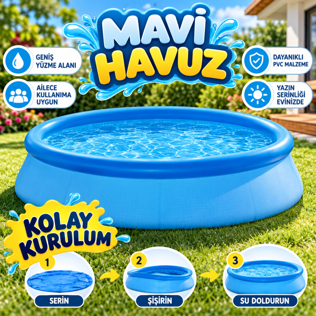 IH28120 Kolay Kurulum Mavı Havuz