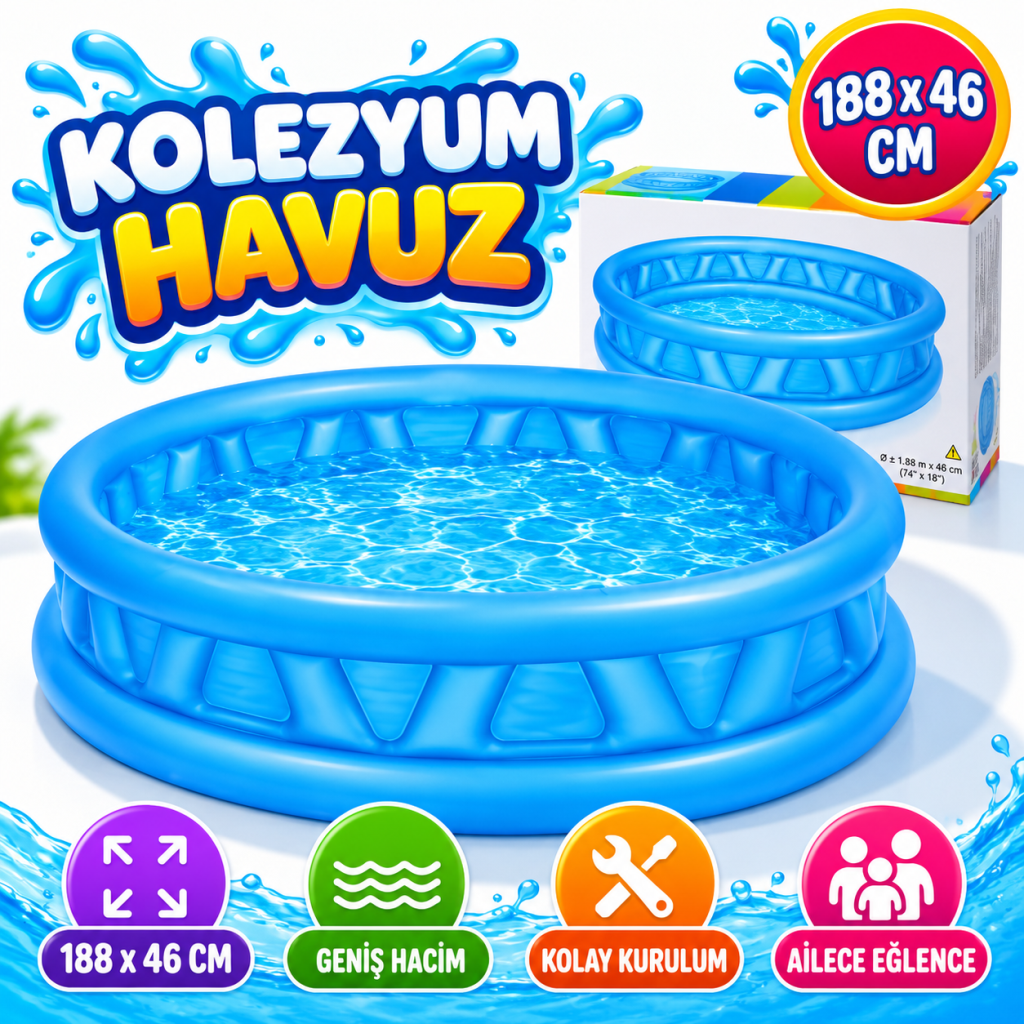 IH58431 Kolezyum Havuz 188X46 Cm