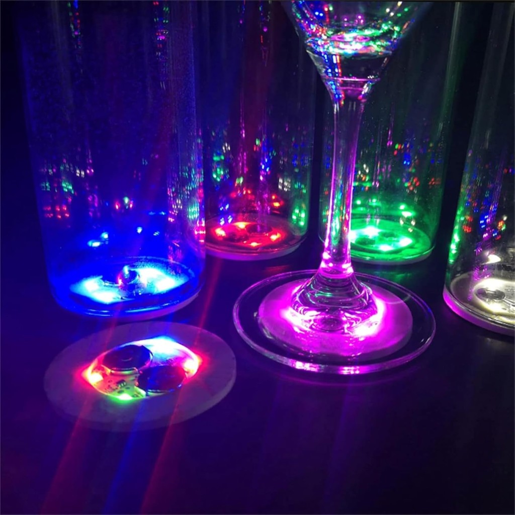 Işıklı Yapışkanlı Bardak Altı Aparatı Ledli 3 Fonksiyonlu 6 cm Çap NessiWorld