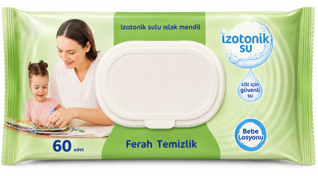 İzotonik Sulu Ferah Temizlik Islak Havlu Mendil 60'lı